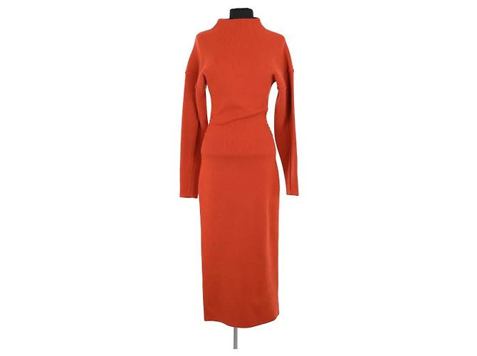 Autre Marque Destree Kleid aus Wolle Orange Größe S