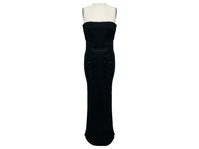 Staud Black Wayfaring Trägerloses Maxikleid Schwarz