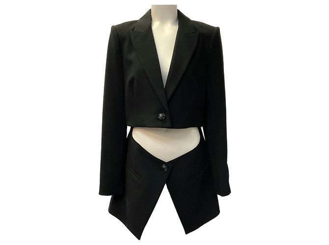 L'Agence Black Cora Detachable Bottom Blazer