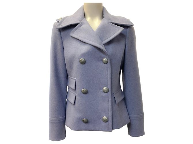 Michael Kors Light Purple Pea Coat with Silver Buttons