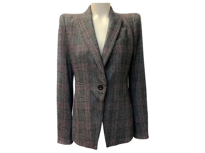 Veronica Beard Brock Glen Plaid Blazer mit Dickey Grau