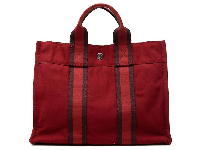 Bolso Tote Hermès Canvas Fourre Tout PM Rojo Roja