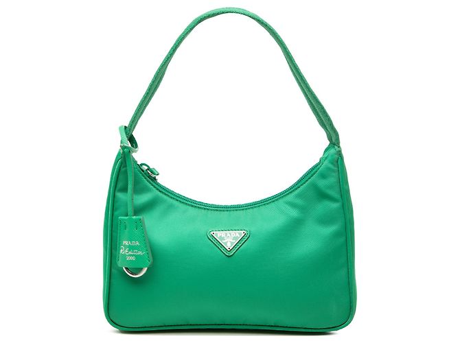 Borsa a tracolla Prada Mini Tessuto Re Edition 2000 Verde