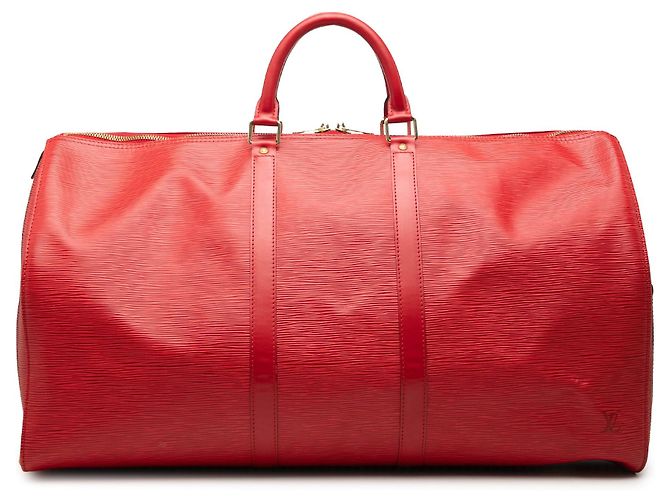 Sac de voyage Louis Vuitton Epi Keepall 55 rouge