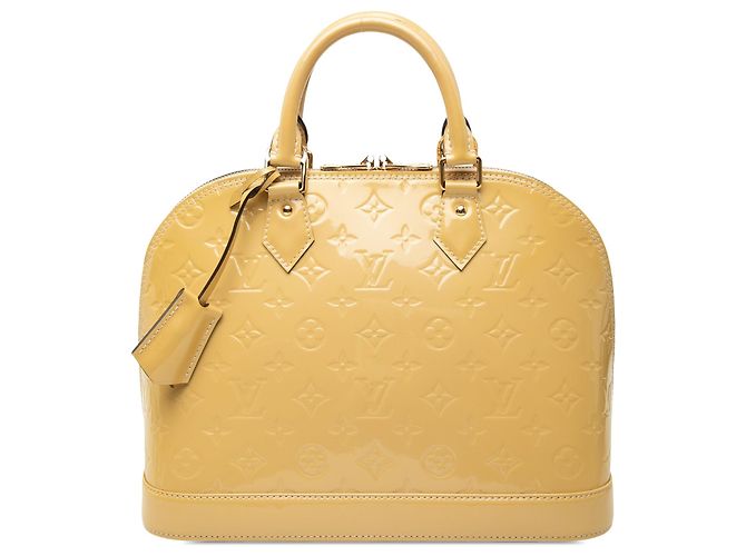 Bolsa de mão Louis Vuitton Monogram Vernis Alma PM Bege