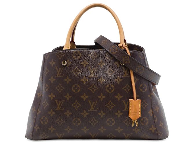 Louis Vuitton Monogram Montaigne MM Satchel Tasche Braun