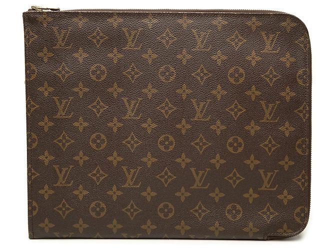 Louis Vuitton Monogram Poche Documents Portfolio 30 Clutch Bag Braun
