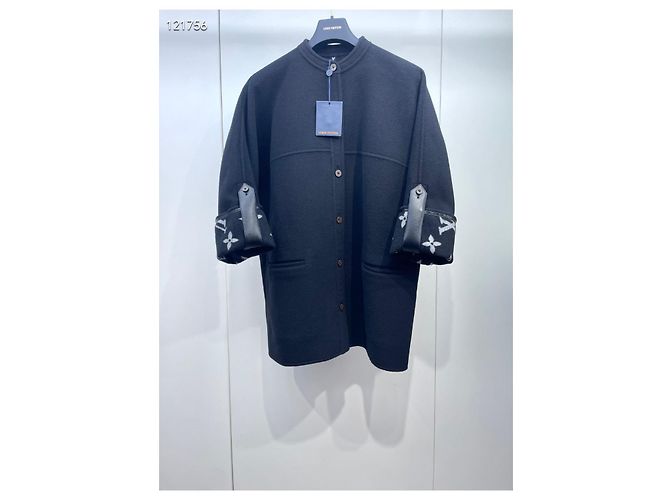 Abrigo Louis Vuitton de lana reversible negro Multicolor