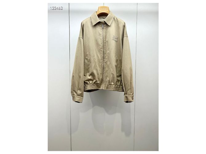 Chaqueta Miu Miu Khaki de Algodón con Detalles de Flecos Multicolor
