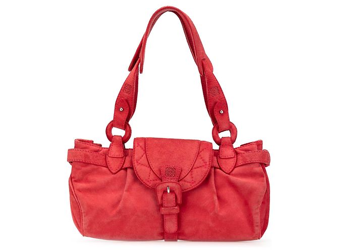 Borsa a tracolla LOEWE Anagram in camoscio rosso