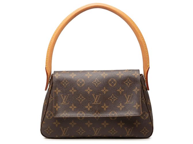 Bolsa de Ombro Mini Looping Louis Vuitton Monogram Castanha Marrom