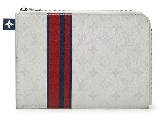 Borsa a pochette Louis Vuitton Monogram White Pochette Jour PM Bianca Bianco