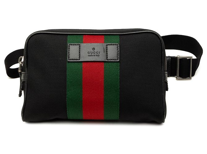 Borsa cintura Gucci Canvas Techno Web nera Nero