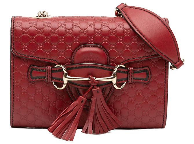 Borsa a tracolla Gucci Mini Microguccissima Emily rossa Rosso