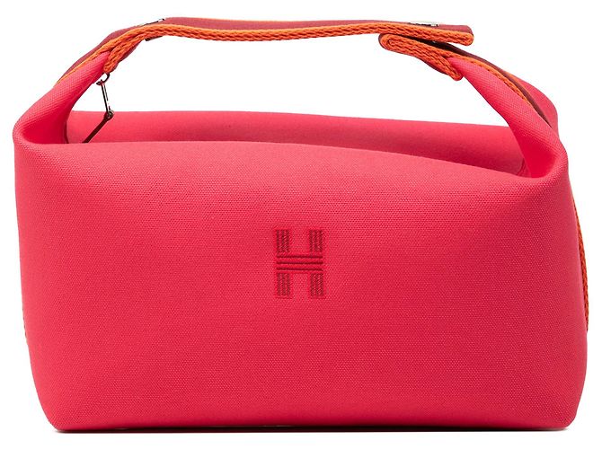 Bolsa Vanity Hermès Large Toile Bride A Brac Rosa
