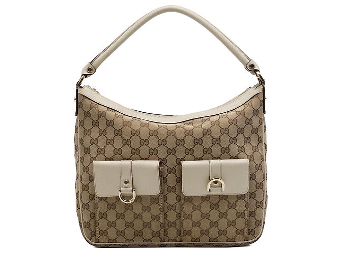 Gucci GG Canvas Abbey D Ring Handtasche Weiß