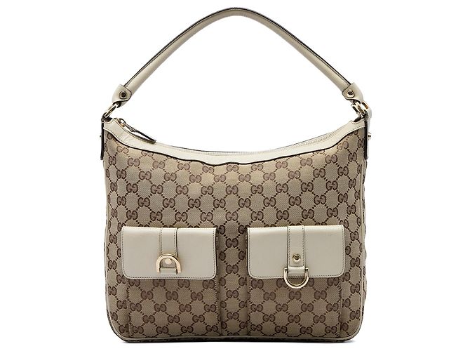 Bolsa Gucci GG Canvas Abbey D Ring Bege