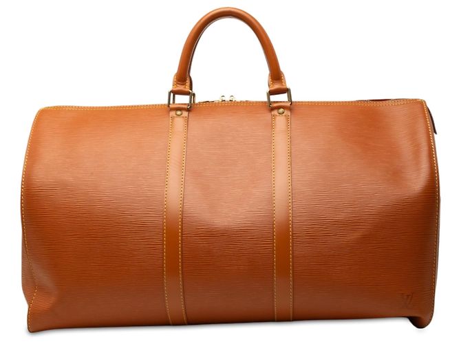 Borsa da viaggio Louis Vuitton Epi Keepall 50 Marrone