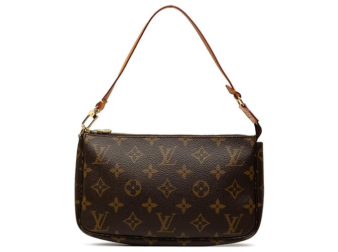 Bolsa de Ombro Louis Vuitton Monogram Pochette Accessoires Castanha Marrom