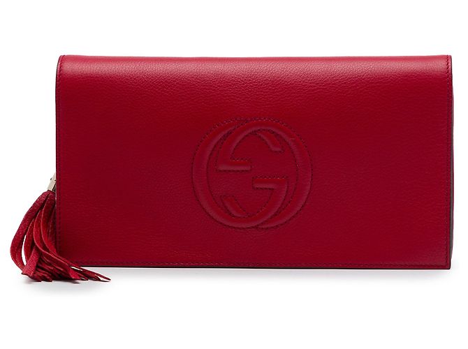 Gucci Soho Disco Clutch aus rotem Kalbsleder