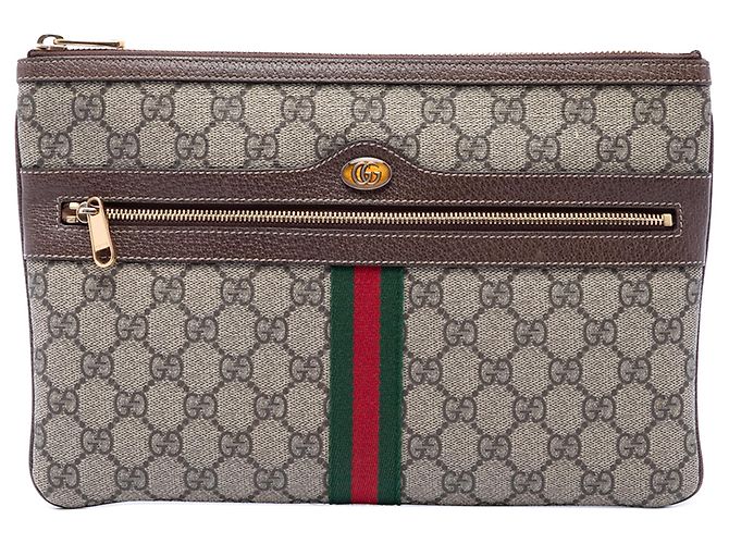 Clutch Gucci GG Supreme Web Ophidia Beige
