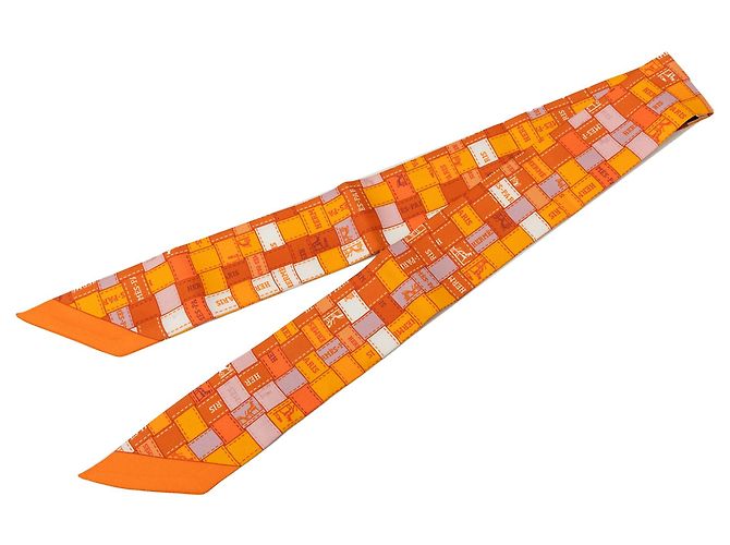 Hermès Bolduc Seidentuch Twilly Orange