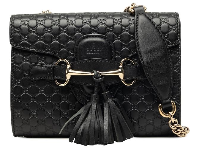 Borsa a tracolla Gucci Mini Microguccissima Emily Nera Nero