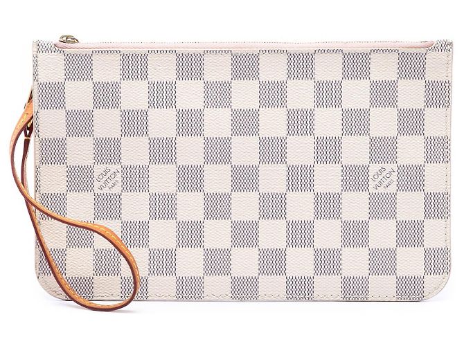 Bolso Louis Vuitton Damier Azur Neverfull MM blanco