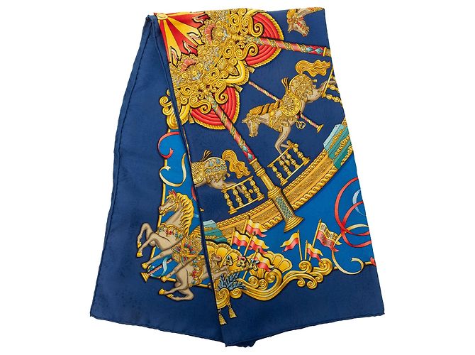 Foulard di seta Hermès Luna Park Blu 90