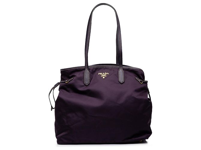 Tote Prada em Tessuto com acabamento em Saffiano Roxo