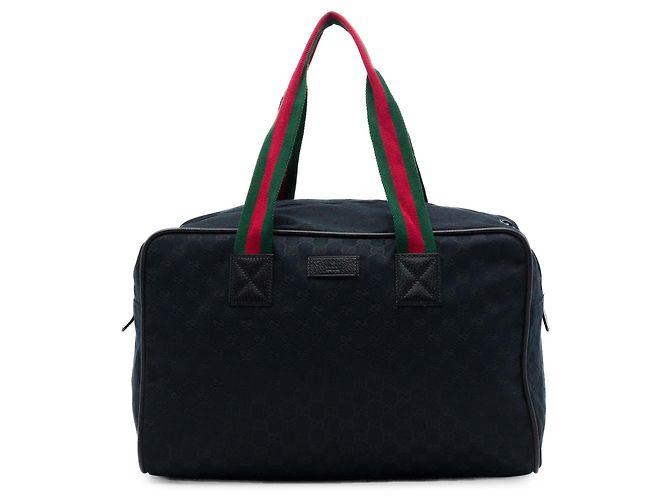 Borsa da viaggio Gucci GG Canvas Web nera Nero