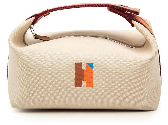 Borsa Vanity Hermès Small Toile Bride A Brac H Pavillon Case Marrone