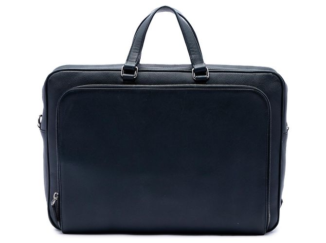 Borsa business Prada Saffiano blu