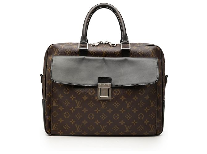 Borsa da lavoro Louis Vuitton Monogram Macassar Soft Briefcase Marrone
