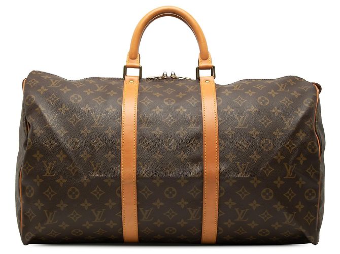 Borsa da viaggio Louis Vuitton Monogram Keepall 50 Marrone