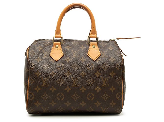 Sac Boston Louis Vuitton Monogram Speedy 25 Marron