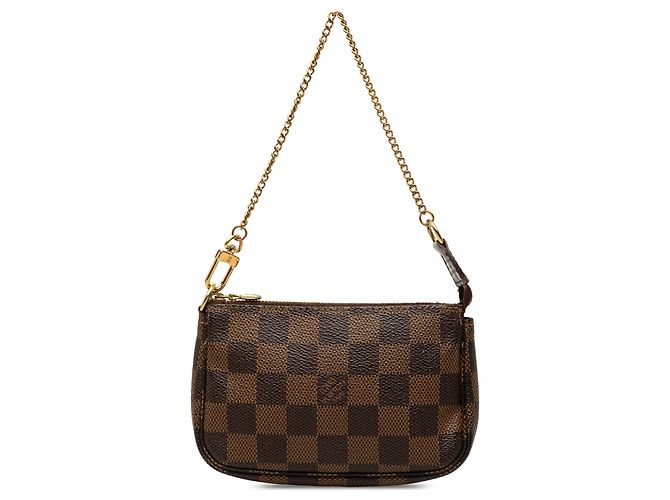Sac à main Louis Vuitton Damier Ebene Mini Pochette Accessoires Marron