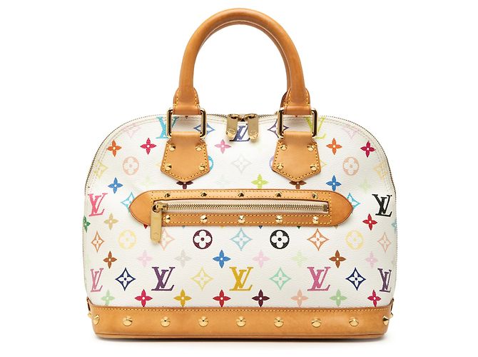 Borsa a mano Louis Vuitton Monogram Multicolore Alma PM Bianca Bianco