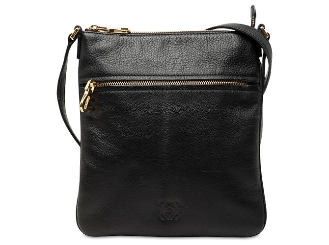 Borsa a tracolla Anagram LOEWE in pelle nera Nero