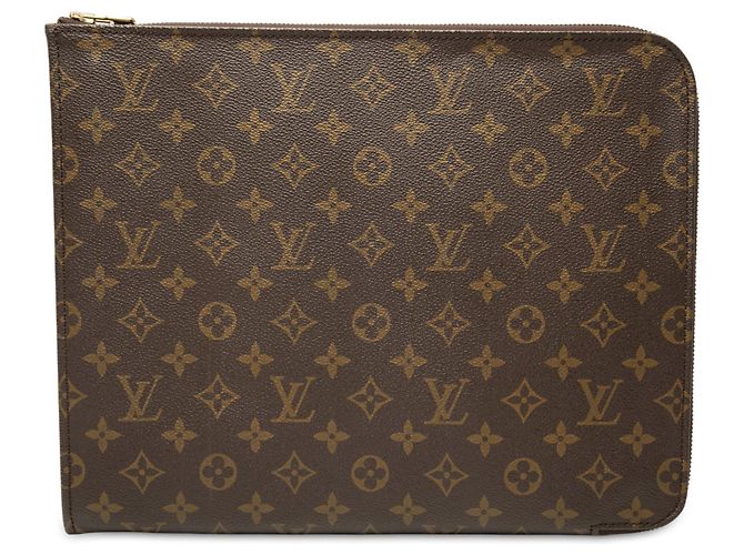 Louis Vuitton Monogram Poche Documents Portfolio 30 Clutch Bag Braun