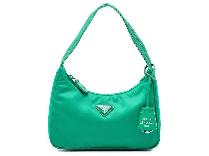 Borsa a tracolla Prada Mini Tessuto Re Edition 2000 Verde