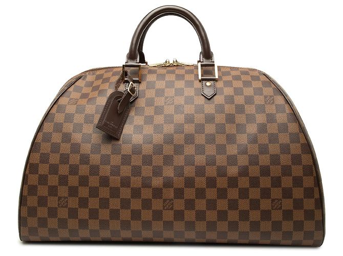 Borsa da viaggio Louis Vuitton Damier Ebene Ribera GM Marrone
