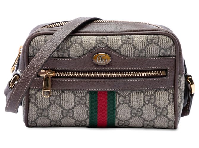 Borsa a tracolla Gucci Mini GG Supreme Web Ophidia Beige