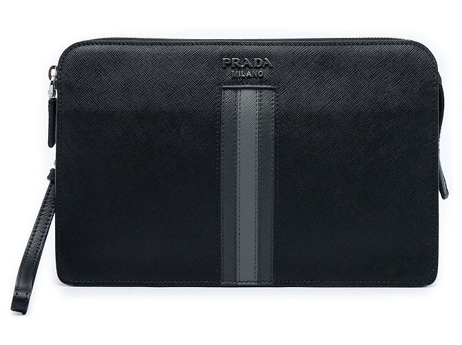Clutch Prada Saffiano Nera Nero