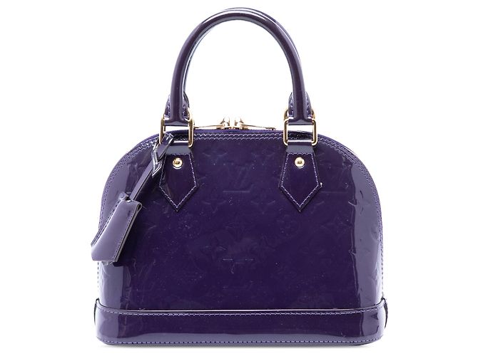 Bolsa Satchel Alma BB Louis Vuitton Monogram Vernis Roxa Roxo