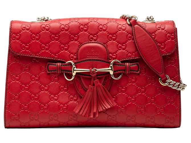 Borsa a tracolla Gucci Emily Guccissima Medium Rossa Rosso