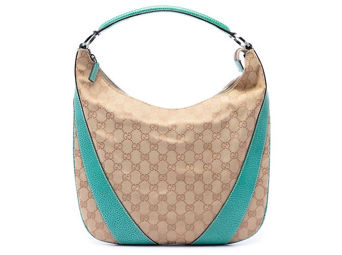 Borsa Hobo Gucci GG Canvas Blu