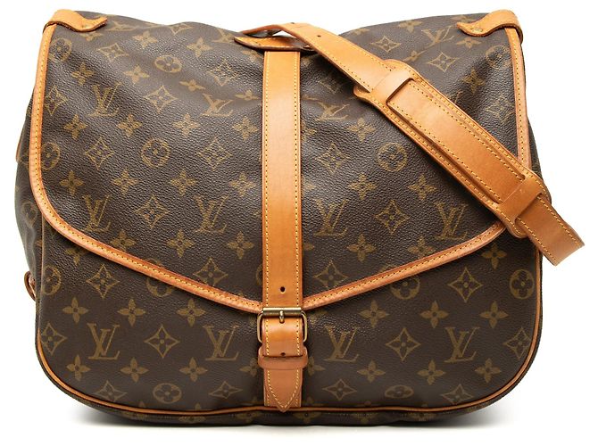 Borsa a tracolla Louis Vuitton Monogram Saumur 35 Marrone