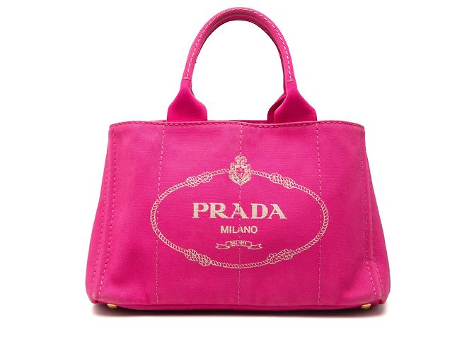 Tote Sac cabas Prada Canvas Canapa Logo Rose