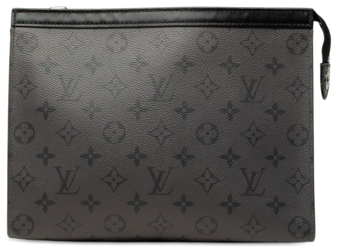 Bolso de mano Louis Vuitton Monogram Eclipse Reverse Pochette Voyage MM Gris